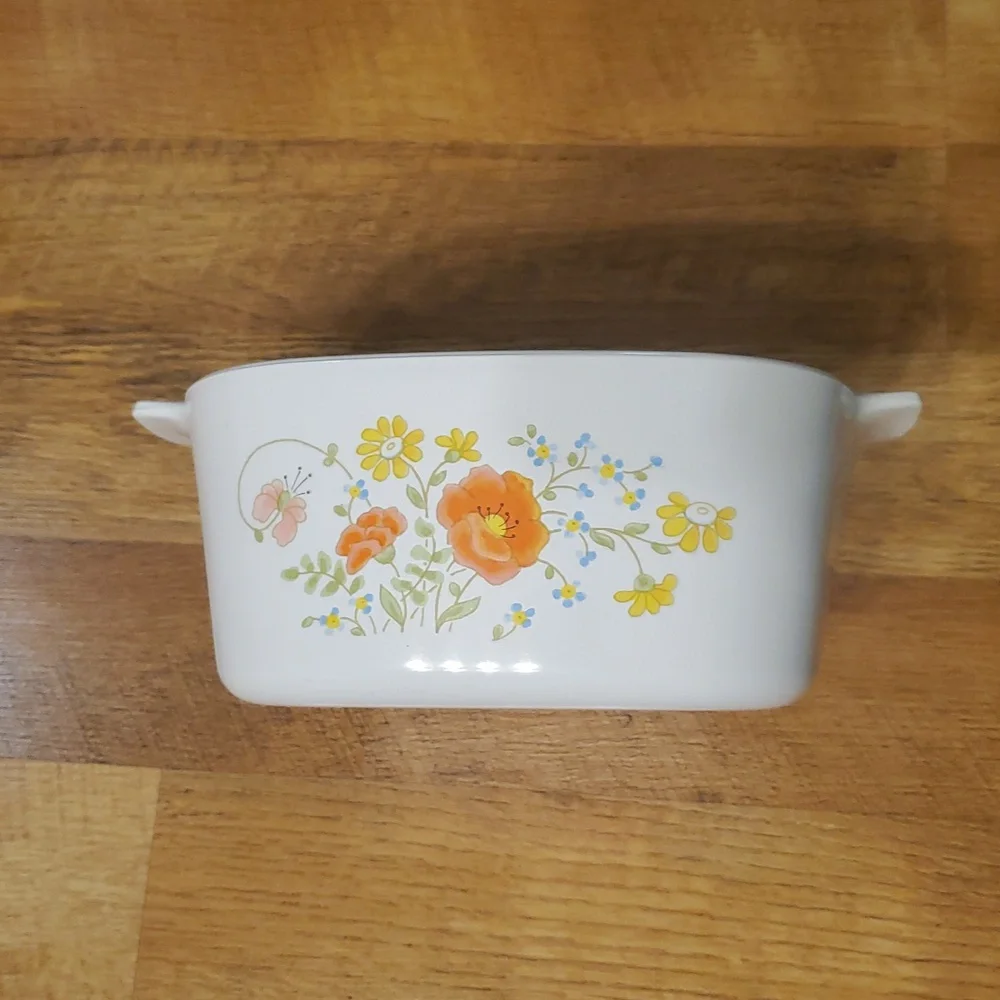 Corning Ware 3 Quart Wildflower‎ Vintage Floral Square Ceramic Casserole Dish